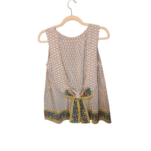 Anna Sui for Anthropologie Tops - Anna Sui Anthropologie Womens Silk Blouse M Grey Floral Bow Back Boho Whimsical